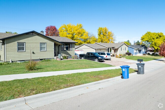Lawns and elm trees shape this Southeast Rapid City, SD block.