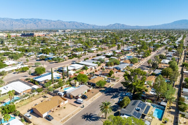 Colonia Del Valle is backdropped by the Rincon mountains.