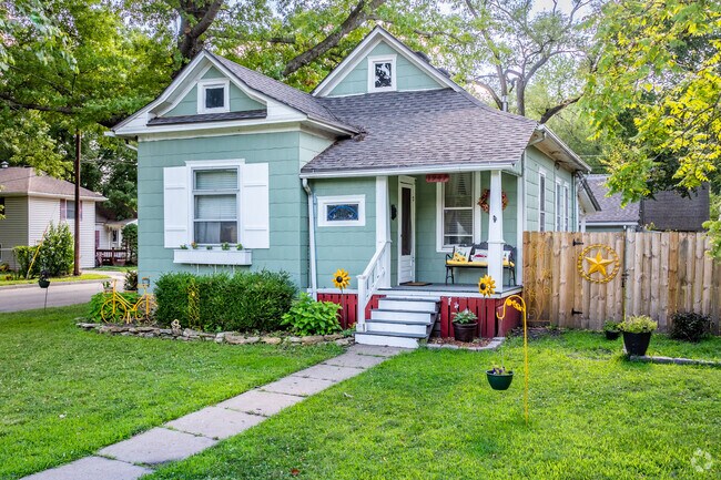 Craftsman bungalows from the early to mid 20th century line the quiet streets of Baker.