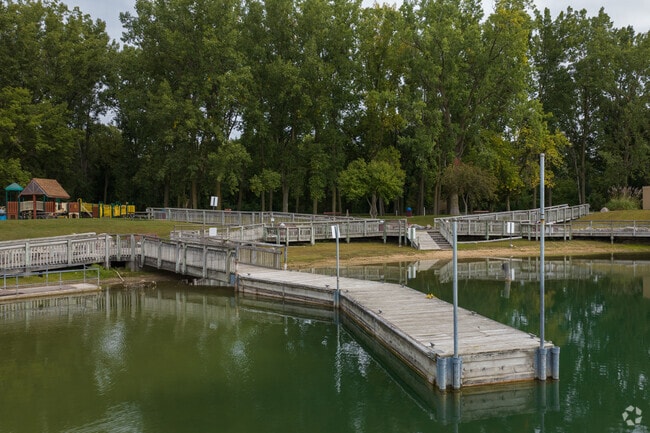 Northview’s Versluis Park offers a dock for easy kayak access to the lake.