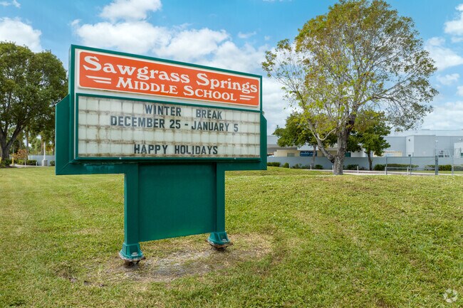 Residents of the City of Coral Springs, FL can walk to Sawgrass Springs Middle School.