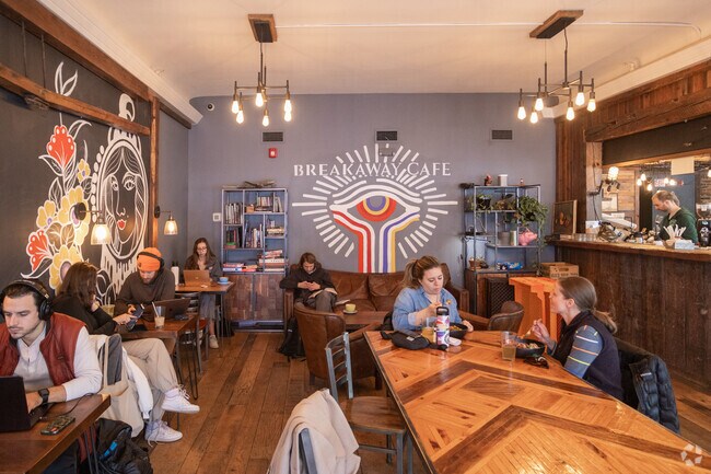 Rollinsford residents flock to nearby Breakaway Cafe for a cozy spot to enjoy a delicious cup of coffee.