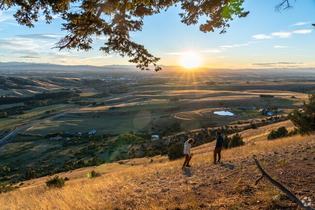 The sunset views are incredible from the College M Trailhead near the Northeast neighborhood.
