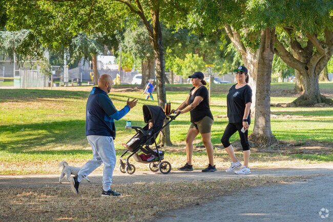 Madera residents enjoy greeting each other during their morning walks around Lions Town & Country Park.