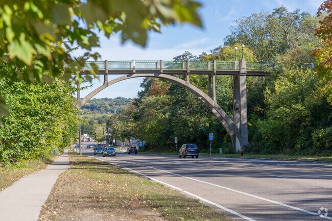 The high bridge greets drivers along Montreal Ave in Highland Park.