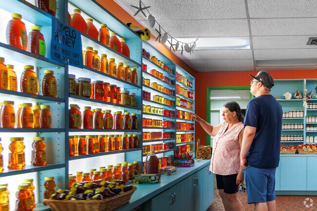 Come browse the immense selection of local honeys at Yellow Banks Grove in Collins Estates.