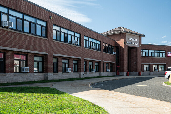 The middle school main entrance greets students faculty and guests daily.