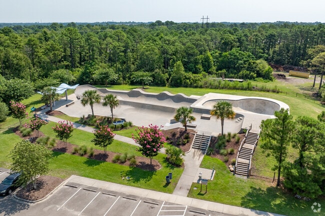 Ogden Park features a vibrant skate park scene for Mayfaire residents.