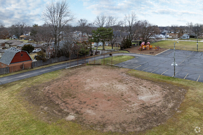 Athletic fields behind St. Linus School.