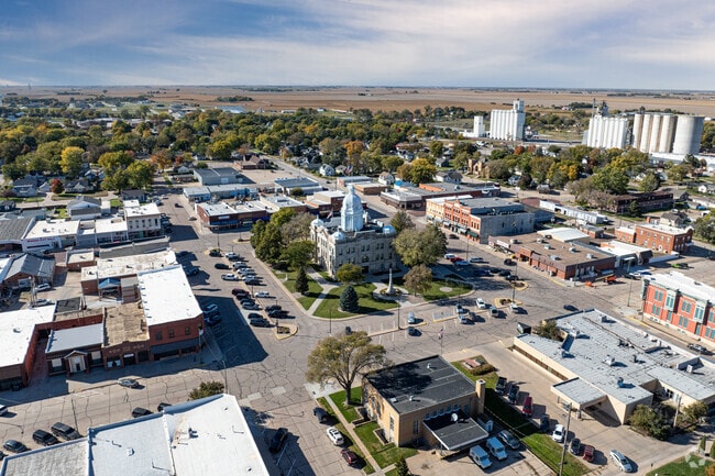 Downtown Minden centers on the courthouse square with shops and services.