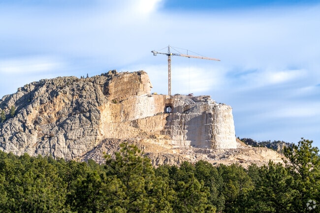 The Crazy Horse Memorial showcases the historical figure carved into Black Hills granite.