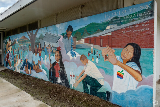 Murals cover many walls and city buildings throughout South Pomona.