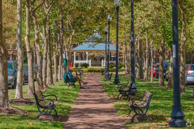Find serenity in Cameron Station's numerous gazebos, perfect for relaxation.