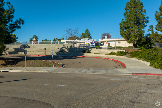 A driveway view to Hage Elementary School in Mira Mesa.