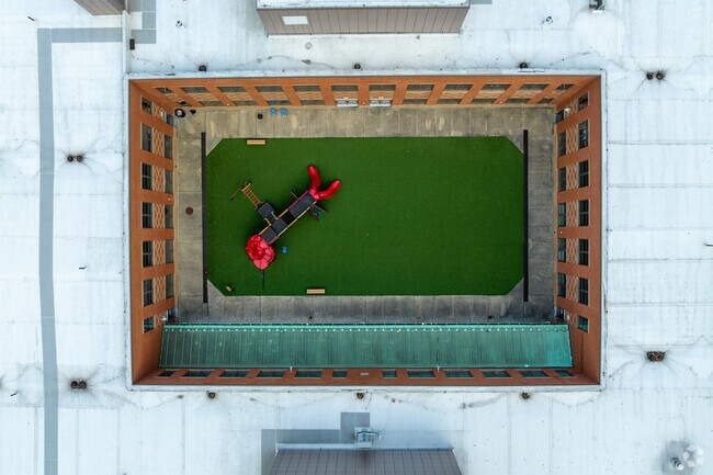 An aerial view of Hill Central School.