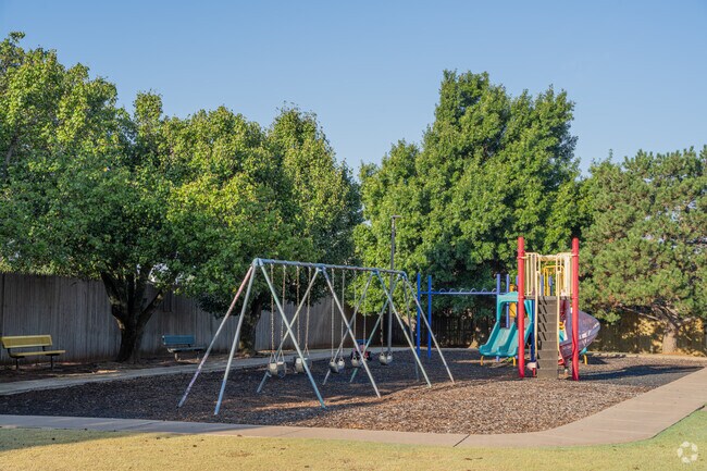 Pebble Creek Park offers a playground and walking trails for families.