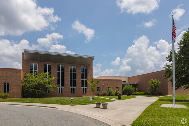 Principal entrance in Southeast Guilford Middle School