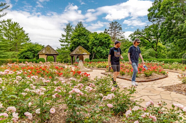 Linden Heights residents can enjoy an afternoon at the Claire and Miles Mills Rose Garden.