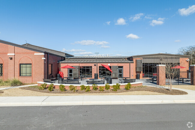Bowdon High School boasts outdoor seating.