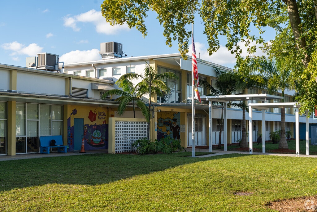 The main building at Nathan B. Young Elementary School.