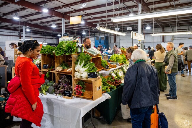 There are many vendors selling fresh produce at Carmel's Winter Farmers Market.