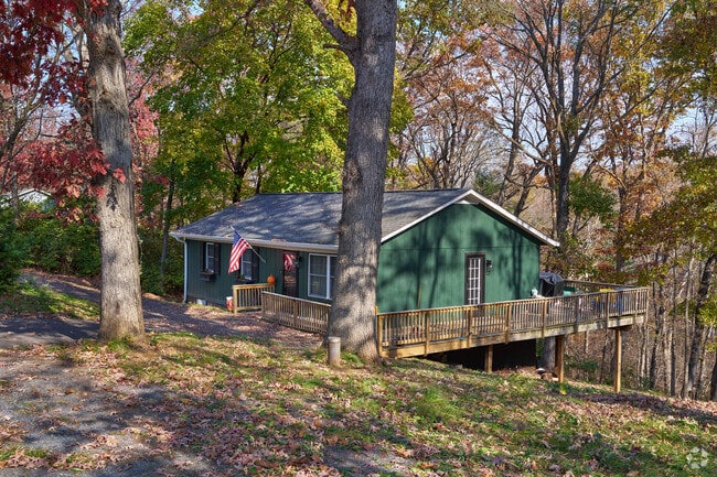 A Ranch style home on a hillside in Shenandoah Farms.