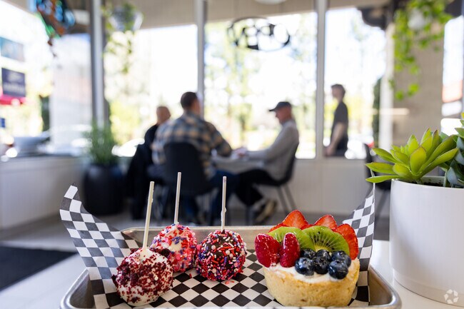 Palermo Bakery at Via Verde Plaza serves fruit tarts and other sweet treats.