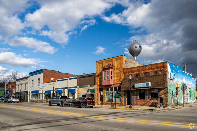 Storefronts sit on Main Street in the downtown area of Memphis.
