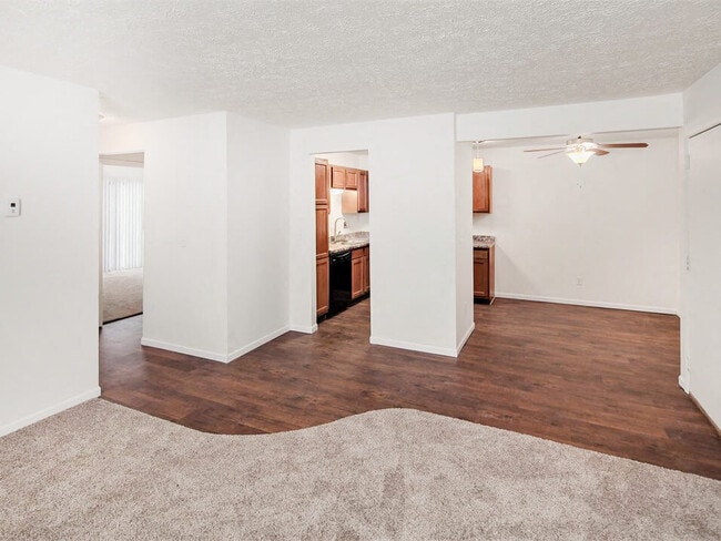 Hardwood-Style Flooring and Plush Carpeting