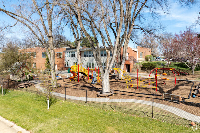 Phoenix Academy has a small outdoor play area for students.