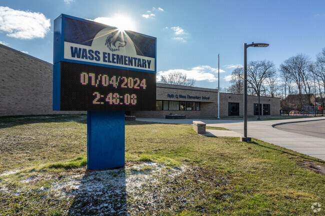 Wass Elementary School signage.