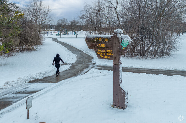 The entrance signage at Armour Park.
