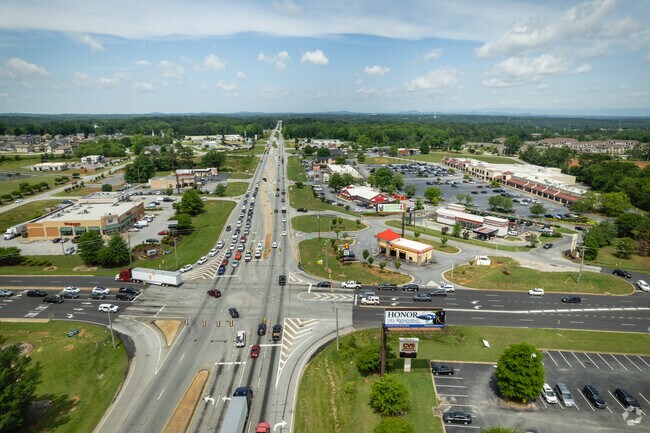 Commercial businesses make up a large section of the neighborhood.