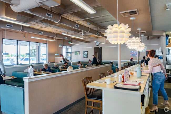 Peg's Glorified Ham n Eggs is a regional chain, beloved for its heaping breakfast dishes and friendly diner atmosphere.