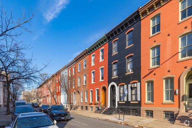 Logan Square has rows of condominiums and apartments in the inner Philadelphia city.