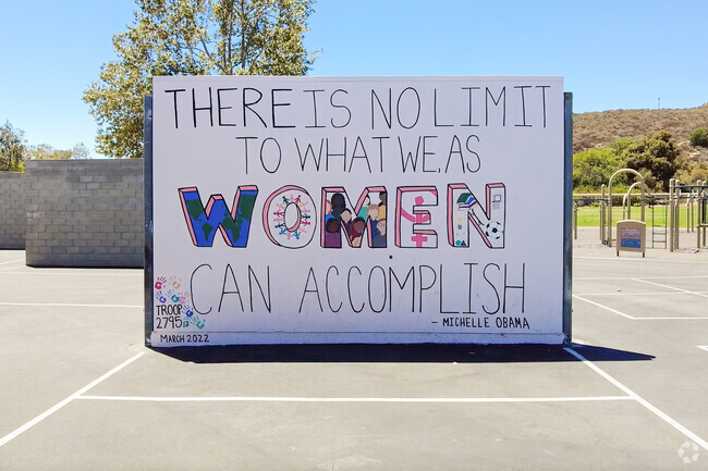 Bonita Canyon Elementary in Turtle Rock displays a strong message for girls and women.