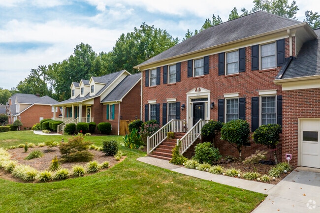 Large brick colonial style homes can be found in beautiful neighborhoods around College Downs.
