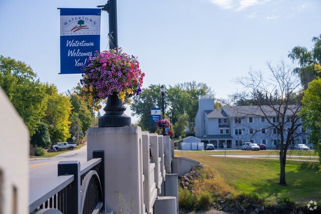 Watertown’s entryway highlights the town’s connection to nature and rural living.