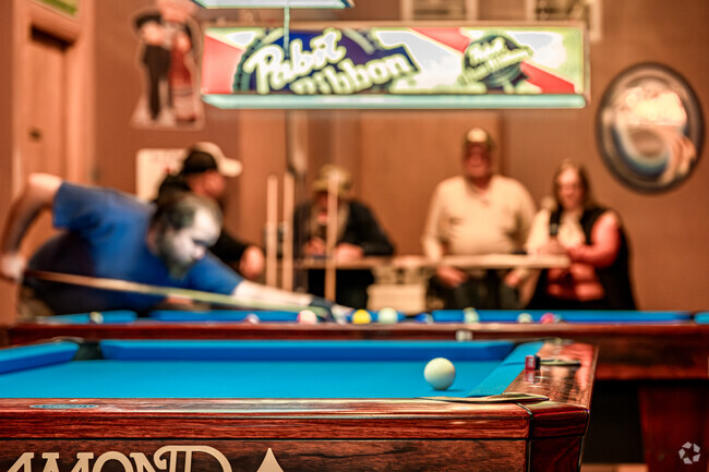 Stop out to pool league at KJ's Hoggpen multiple nights a week in Baldwin.