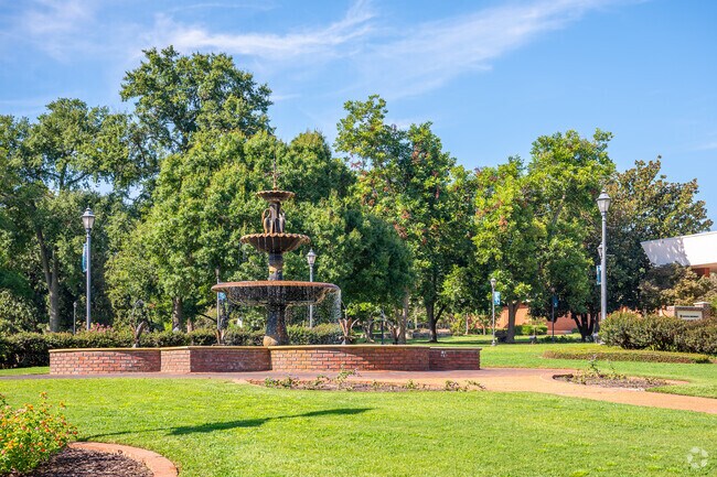 The iconic water fountain in front of Augusta University in Midtown Augusta.