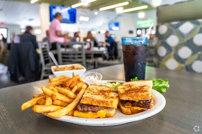 You'll love the patty melt with soup and fries from Rose Garden Cafe by Elk Grove Village East.