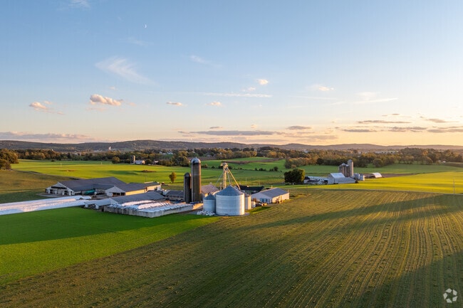 Schaefferstown is surrounded by lots of agriculture with cornfields and pastures.