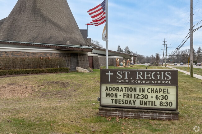 St. Regis Elementary School signage.