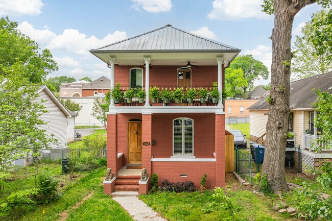 The Arts District is dotted with brick bungalows that are well kept.
