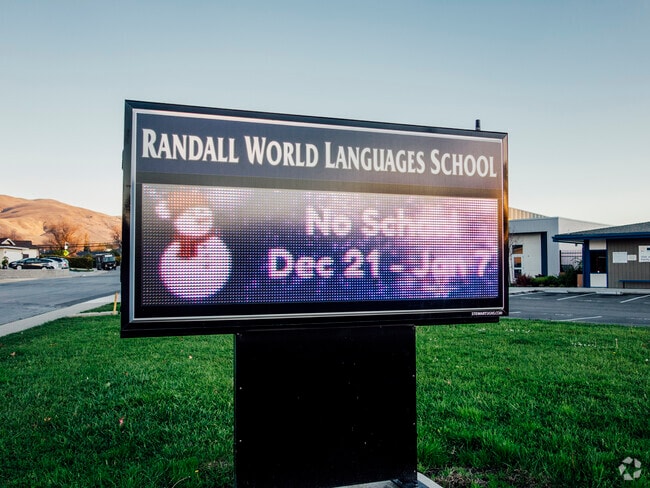 The signage of Robert Randall Elementary School in Milpitas, California.