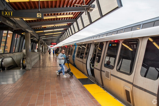 Fruitvale BART station connects Fruitvale neighborhood to the greater bay area.