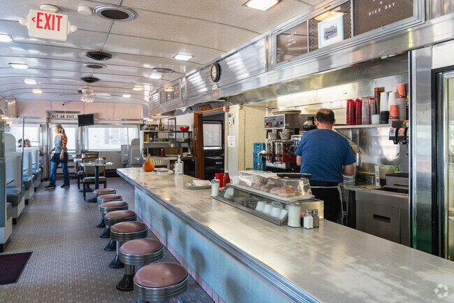 Enjoy a hearty meal on classic diner barstools at Salem Oak Diner.