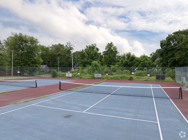 They even have a tennis court for playing at Castleton Elementary School.