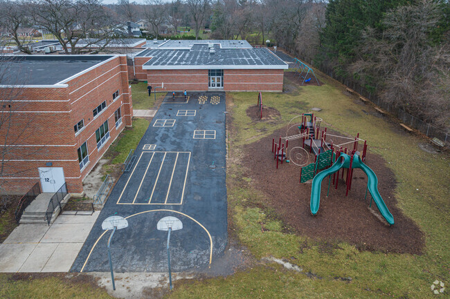 Hawthorne Elementary School has a well maintained playground for kids to enjoy anytime.