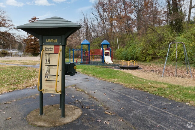 Information stations guide vistors to the amenities at the City of Northwoods Park.